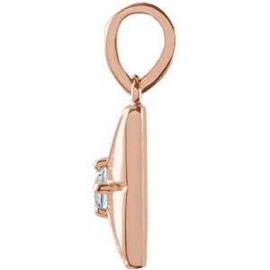 14K Rose Gold Natural Diamond Charm/Pendant