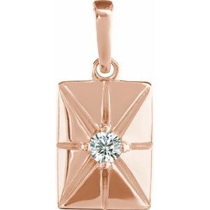 14K Rose Gold Natural Diamond Charm/Pendant
