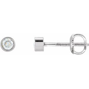 14K White Gold 1/8 CTW Lab-Grown Diamond Micro Bezel-Set Earrings