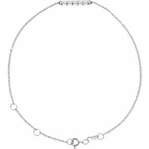 Sterling Silver 1/10 CTW Natural Diamond Bar 6 1/2-7 1/2" Bracelet