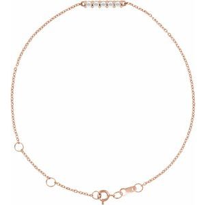 14K Rose Gold 1/10 CTW Natural Diamond Bar 6 1/2-7 1/2" Bracelet