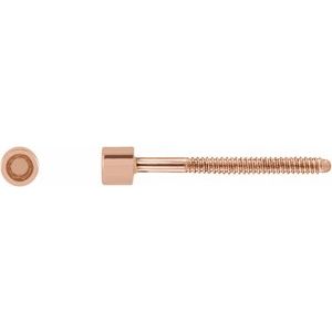 14K Rose Gold 1.25 mm Round Micro Single Stud Earring Mounting