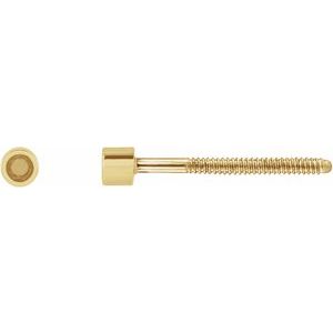 18K Yellow Gold 1.5 mm Round Micro Single Stud Earring Mounting