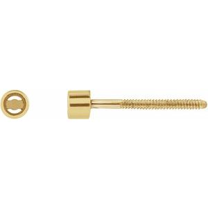 18K Yellow Gold 1.75 mm Round Micro Single Stud Earring Mounting