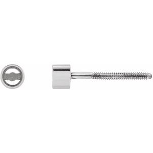 14K White Gold 2.25 mm Round Micro Single Stud Earring Mounting