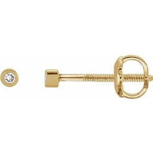 14K Yellow Gold .03 CTW Natural Diamond Micro Bezel-Set Earrings