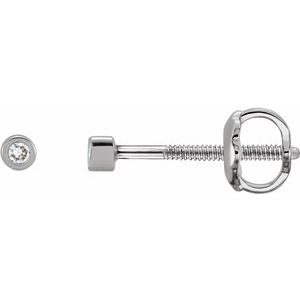 14K White Gold .02 CTW Natural Diamond Micro Bezel-Set Earrings