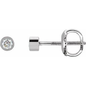 14K White Gold 1/10 CTW Natural Diamond Micro Bezel-Set Earrings