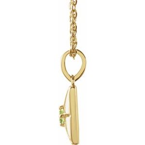 14K Yellow Gold Natural Peridot 16-18" Necklace