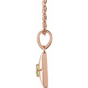 14K Rose Gold Natural Peridot 16-18" Necklace