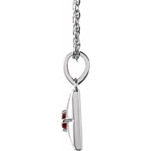 14K White Gold Natural Mozambique Garnet 16-18" Necklace
