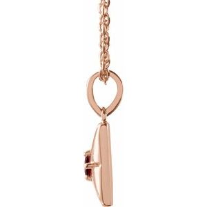 14K Rose Gold Natural Mozambique Garnet 16-18" Necklace
