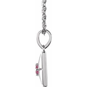 Platinum Natural Pink Tourmaline 16-18" Necklace