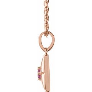 14K Rose Gold Natural Pink Tourmaline 16-18" Necklace