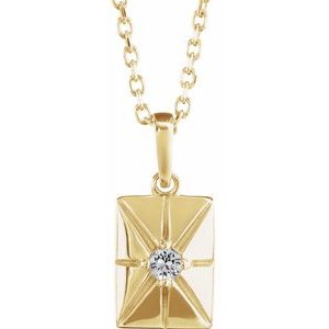 14K Yellow Gold Natural White Sapphire 16-18" Necklace