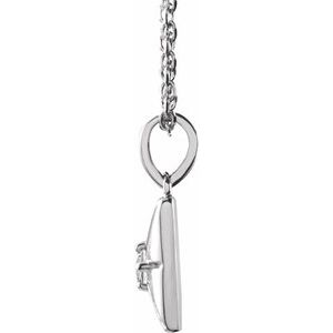 Platinum Natural White Sapphire 16-18" Necklace