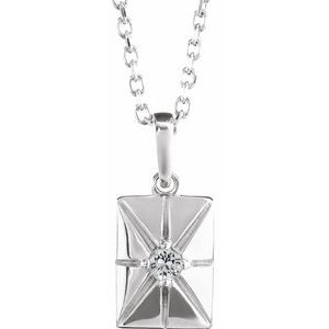 Platinum Natural White Sapphire 16-18" Necklace