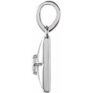 Sterling Silver Natural White Sapphire Charm/Pendant