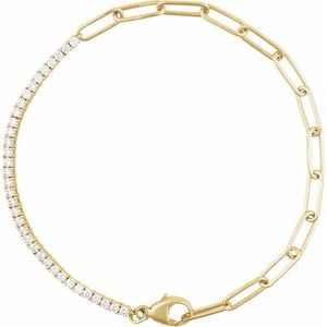 14K Yellow Gold 1 CTW Natural Diamond Line 7 1/2" Bracelet