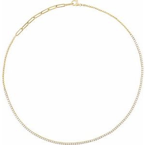 14K Yellow 3 1/5 CTW Natural Diamond Adjustable 15-18" Necklace
