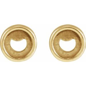 14K Yellow Gold 3 mm Round Rose-Cut Bezel-Set Stud Earring – image 2
