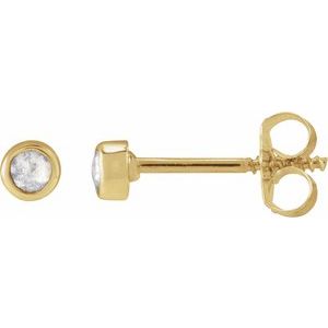14K Yellow Gold .06 CTW Rose-Cut Natural Diamond Stud Earrings