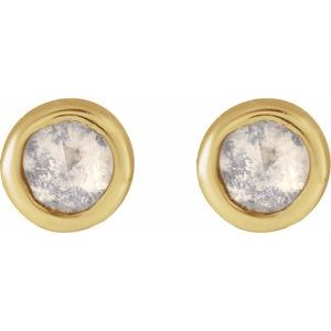 14K Yellow Gold .06 CTW Rose-Cut Natural Diamond Stud Earrings – image 2