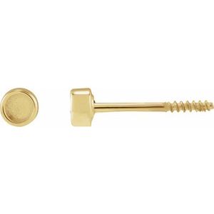 14K Yellow Gold 2 mm Round Rose-Cut Bezel-Set Stud Earring