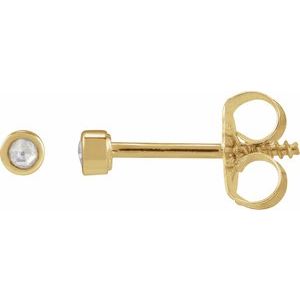 14K Yellow Gold .02 CTW Rose-Cut Natural Diamond Stud Earrings