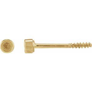 14K Yellow Gold 1.5 mm Round Rose-Cut Bezel-Set Stud Earring