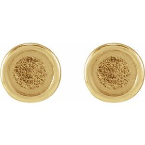 14K Yellow Gold 1.5 mm Round Rose-Cut Bezel-Set Stud Earring – image 2
