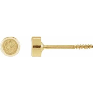 14K Yellow Gold 2.5 mm Round Rose-Cut Bezel-Set Stud Earring