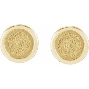 14K Yellow Gold 2.5 mm Round Rose-Cut Bezel-Set Stud Earring – image 2