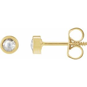 14K Yellow Gold 1/8 CTW Rose-Cut Natural Diamond Stud Earrings