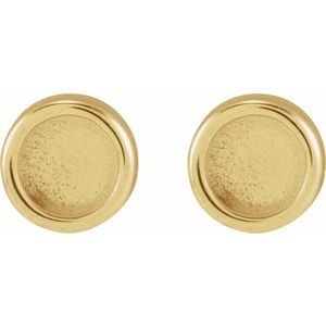14K Yellow Gold 2 mm Round Rose-Cut Bezel-Set Stud Earring – image 2