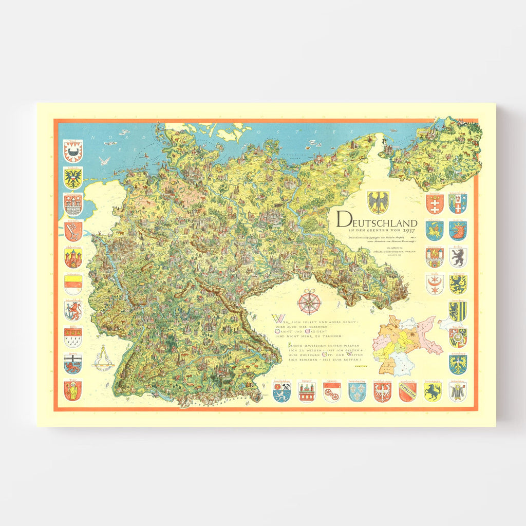 Vintage Germany in the Borders of 1937 Map