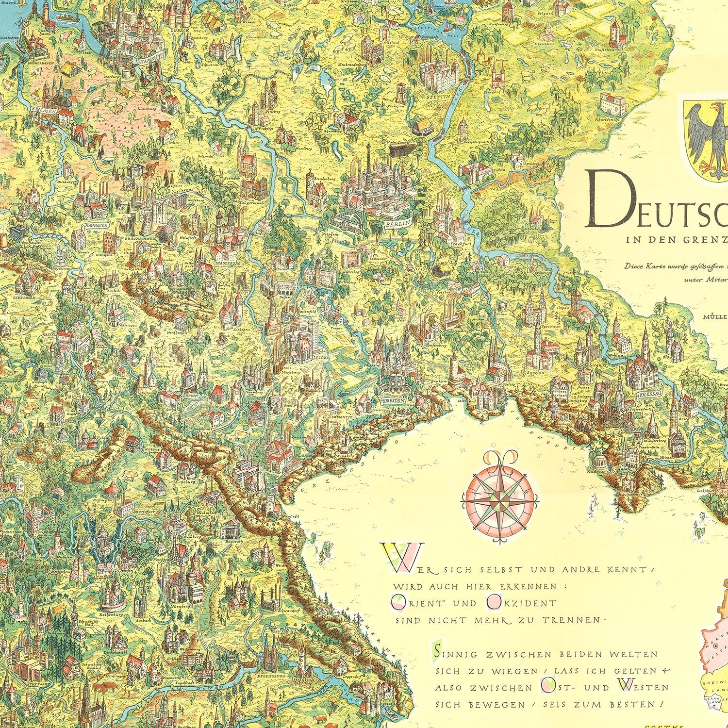 Vintage Germany in the Borders of 1937 Map
