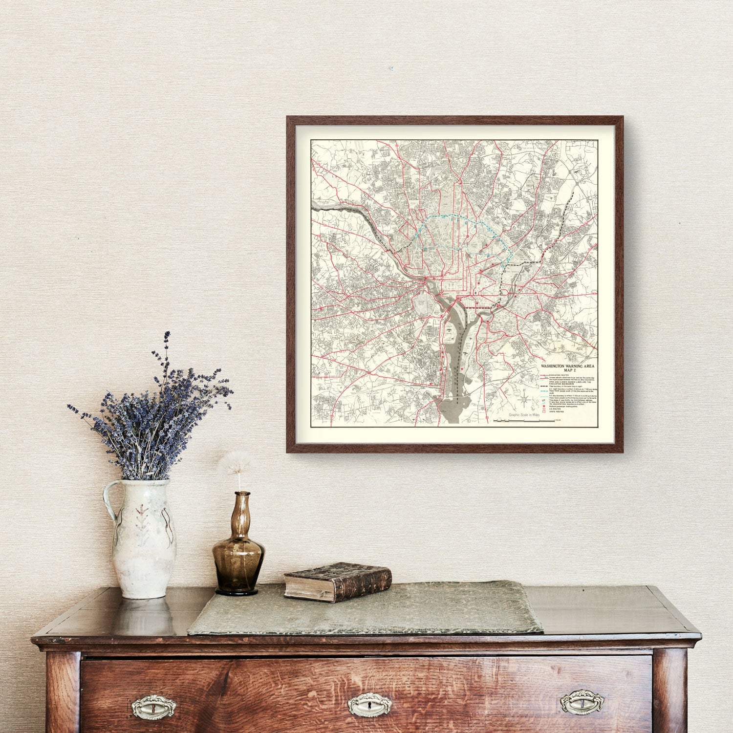 Vintage Map of Washington DC, Washington DC 1959