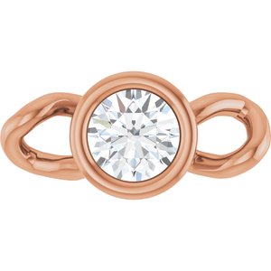 14K Rose Gold .06 CT Natural Diamond Bezel-Set Link