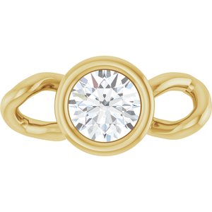 14K Yellow Gold .06 CT Natural Diamond Bezel-Set Link