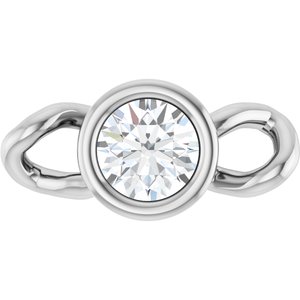 14K White Gold .06 CT Natural Diamond Bezel-Set Link