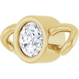 14K Yellow Gold .06 CT Natural Diamond Bezel-Set Link