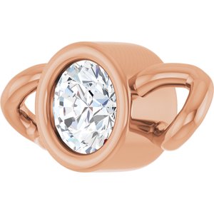 14K Rose Gold .06 CT Natural Diamond Bezel-Set Link