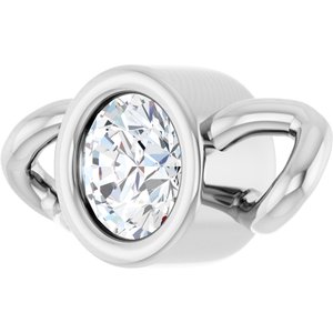 14K White Gold .06 CT Natural Diamond Bezel-Set Link