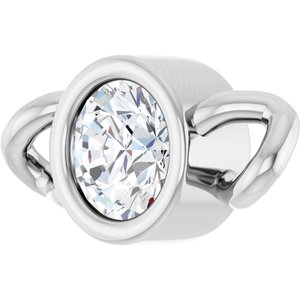 Platinum .08 CT Natural Diamond Bezel-Set Link