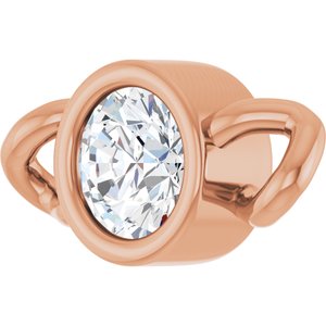 14K Rose Gold .08 CT Lab-Grown Diamond Bezel-Set Link