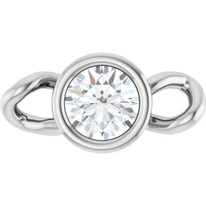 Platinum .08 CT Natural Diamond Bezel-Set Link
