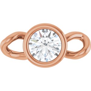 14K Rose Gold .08 CT Lab-Grown Diamond Bezel-Set Link