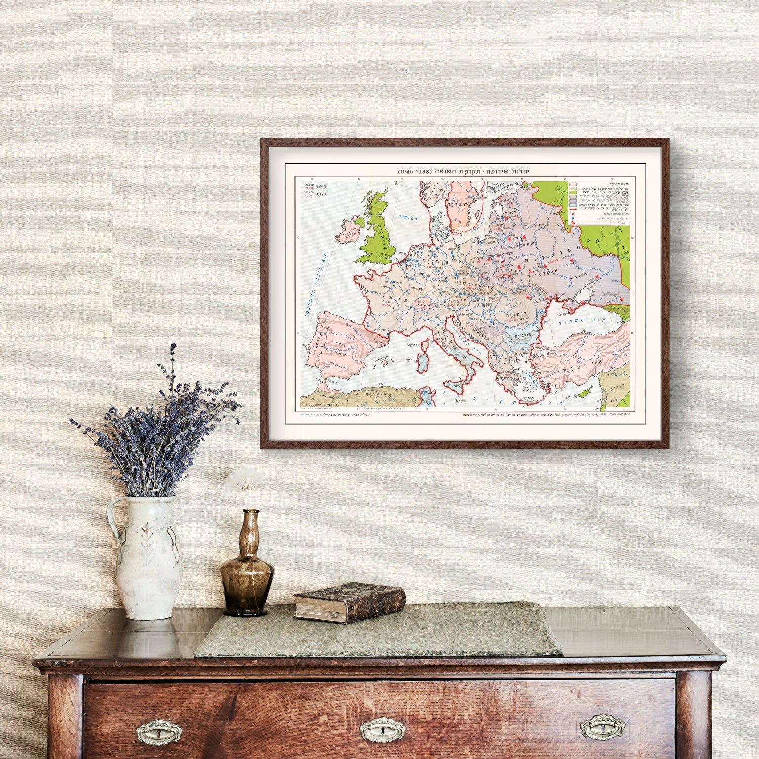 Vintage Map of the Holocaust 1945