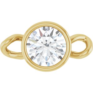 14K Yellow Gold 1/5 CT Natural Diamond Bezel-Set Link